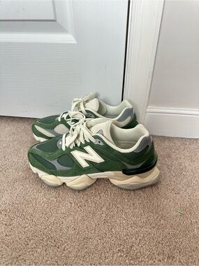 New Balance 9060 Green and Cream Sneakers